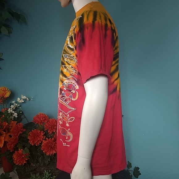 Churinga Australia Aboriginal Art Tie dye Size XL Vintage 90s - Picture 13 of 16